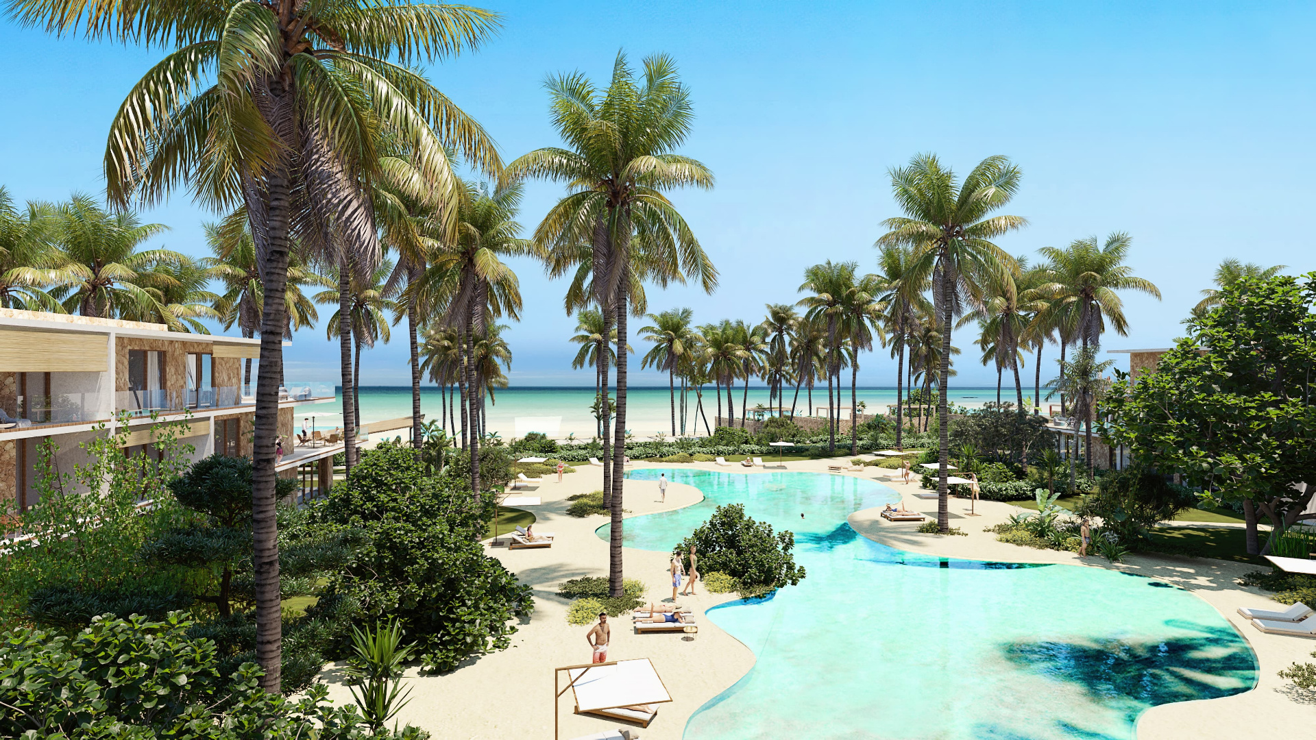 Seasons Resort pool and beach, Zanzibar
